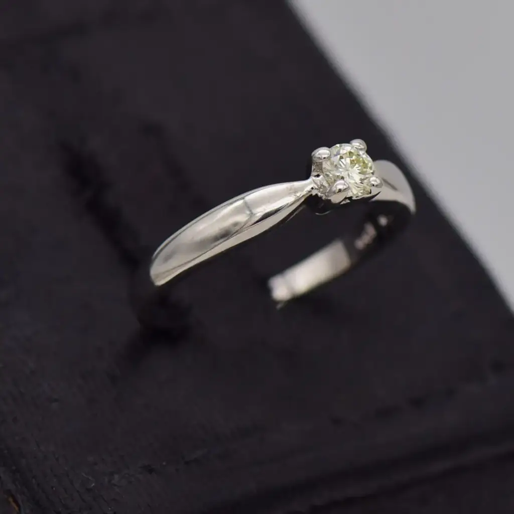 9ct White Gold Solitaire Ring - View 2