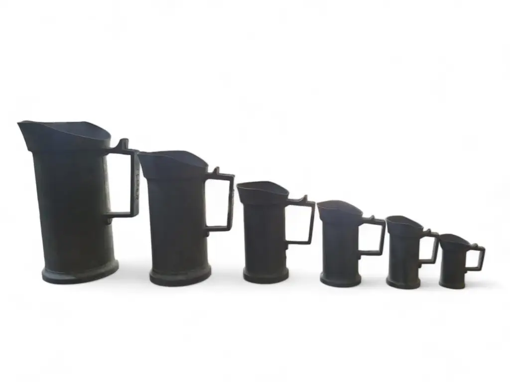 6 Piece Pewter Measuring Cup Set