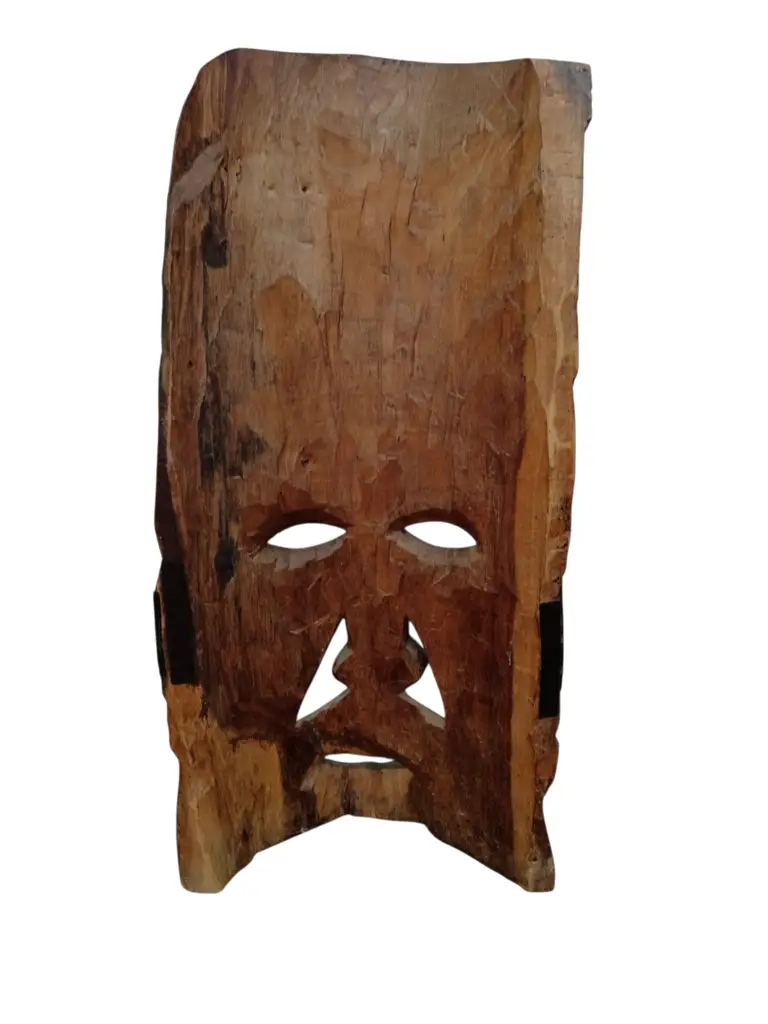 African Hand Carved Wooden Mask - View 2