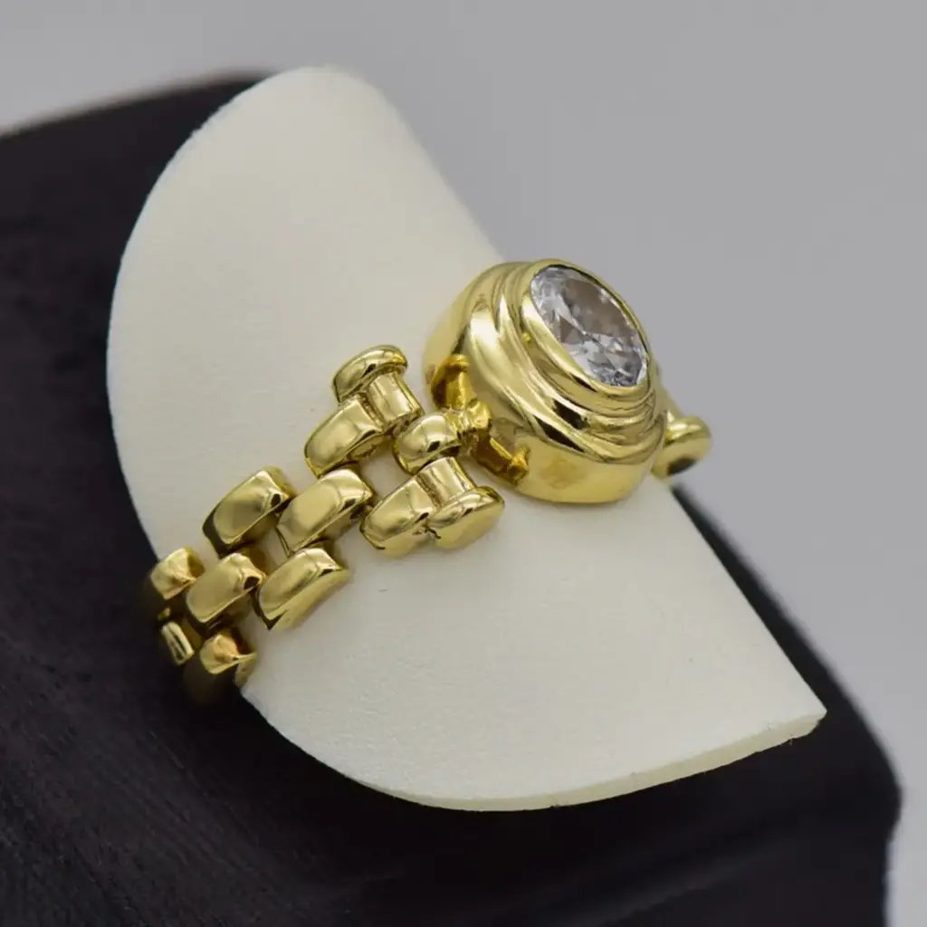 9ct Yellow Gold Belt Ring - View 2