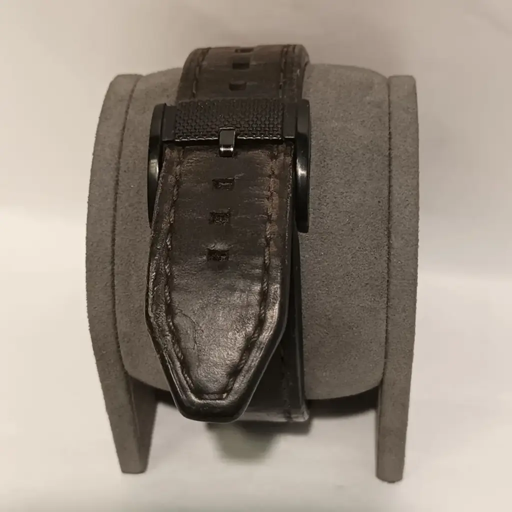 Fossil Men's Machine Black Round Leather Watch FS4656IE - View 2