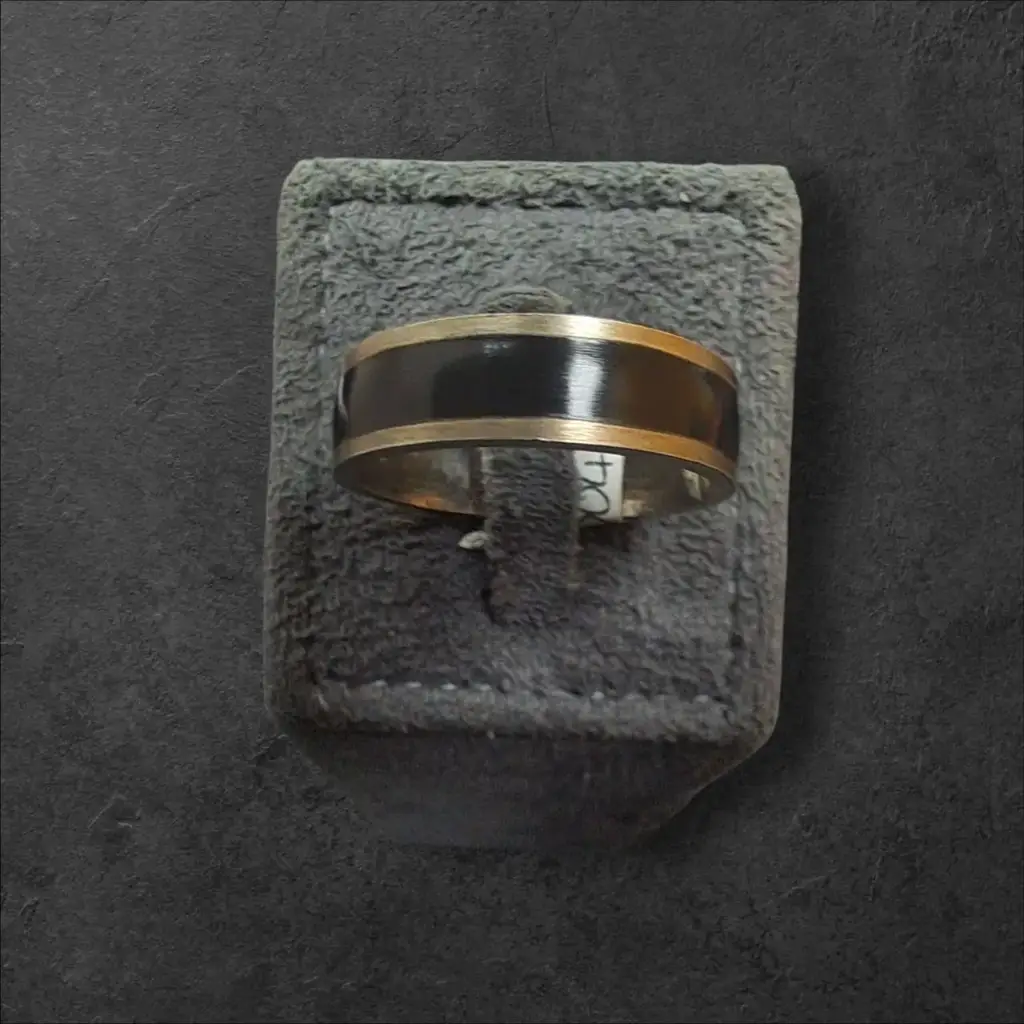 925 Sterling Silver Men’S Black Accent Ring