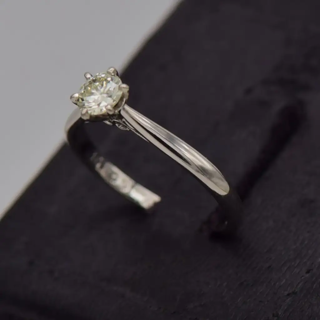 9ct White Gold Solitaire Ring - View 3