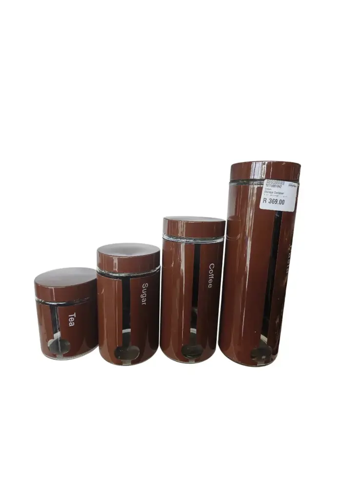 4 Piece Storage Canister Brown Brand New