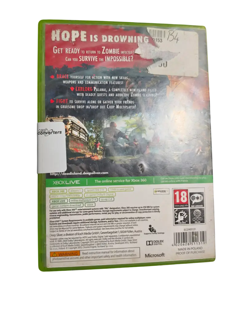 Dead Island: Riptide Xbox 360 Game Disc - View 2