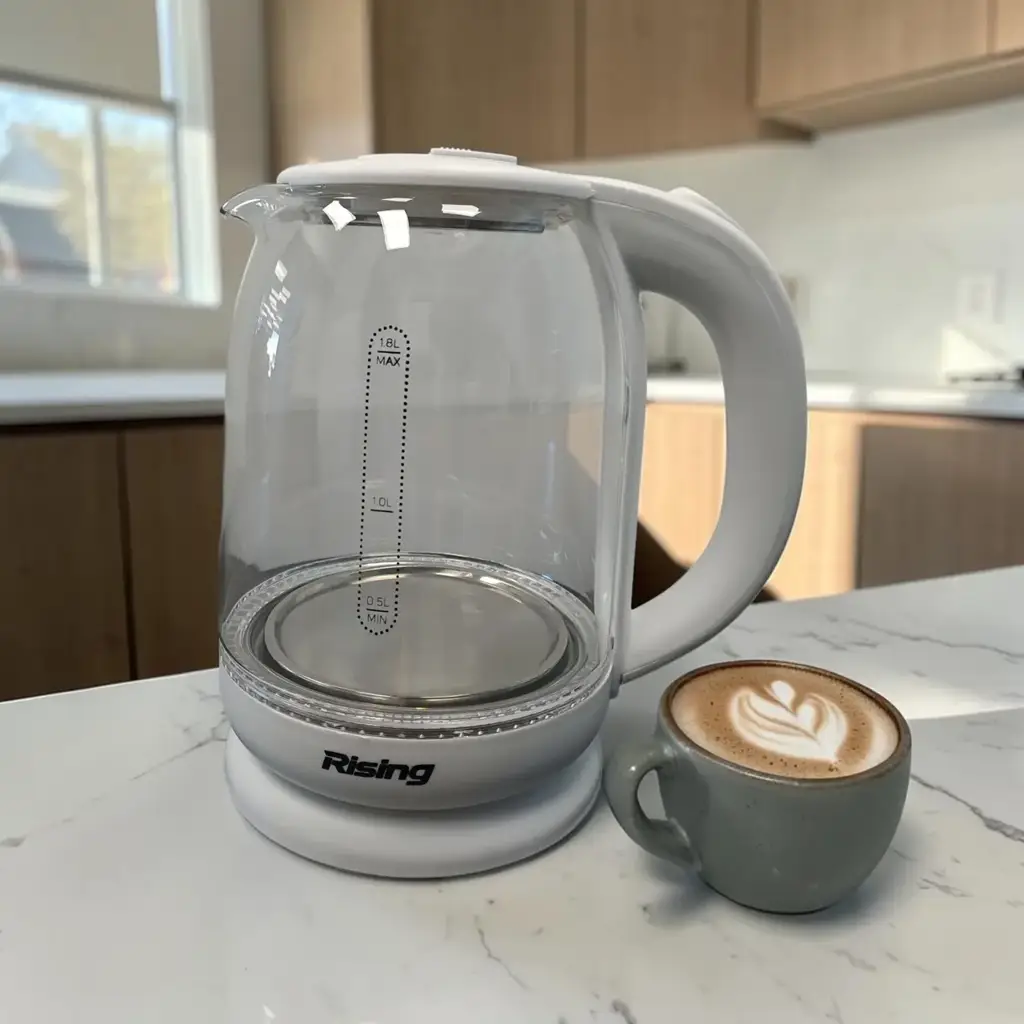 Rising 1.8L Tempered Glass Electric Kettle - 1500W
