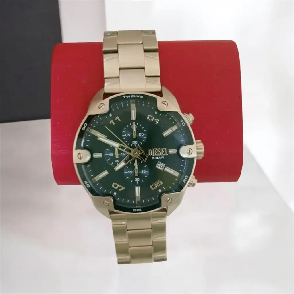 Diesel Men's Spiked Chronograph, Gold-Tone Stainless Steel Watch - Dz4678