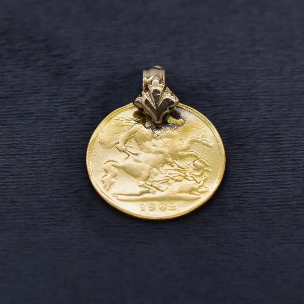 14ct & 22ct Yellow Gold Coin Pendant