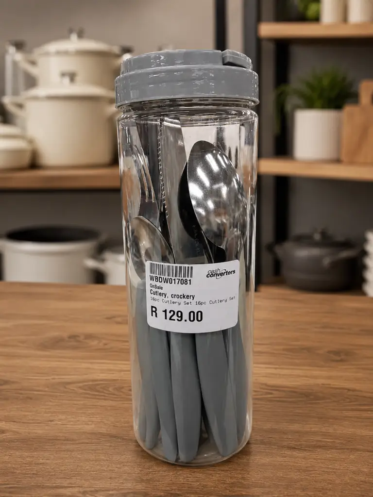 16-Piece Cutlery Set (Grey Handles)