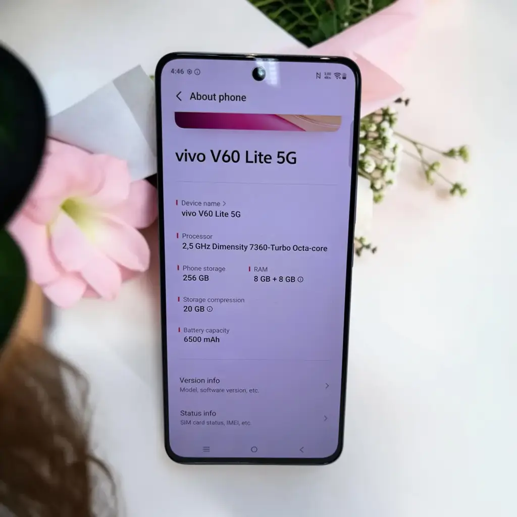 Vivo V60 Lite 5G 256Gb + 8Gb (Dual Sim) Cellphone