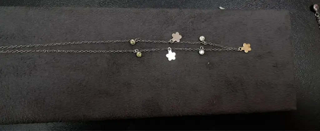 925 Sterling Silver Multi-Charm Flower And Bezel Stone Necklace - View 2