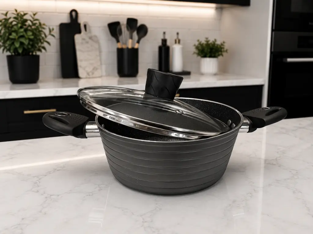 20Cm Cooking Pot Spba-3484 | Non-Stick Pot With Glass Lid