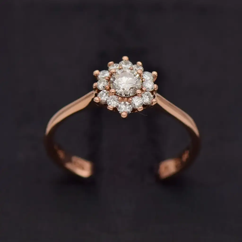 9ct Rose Gold Cluster Ring