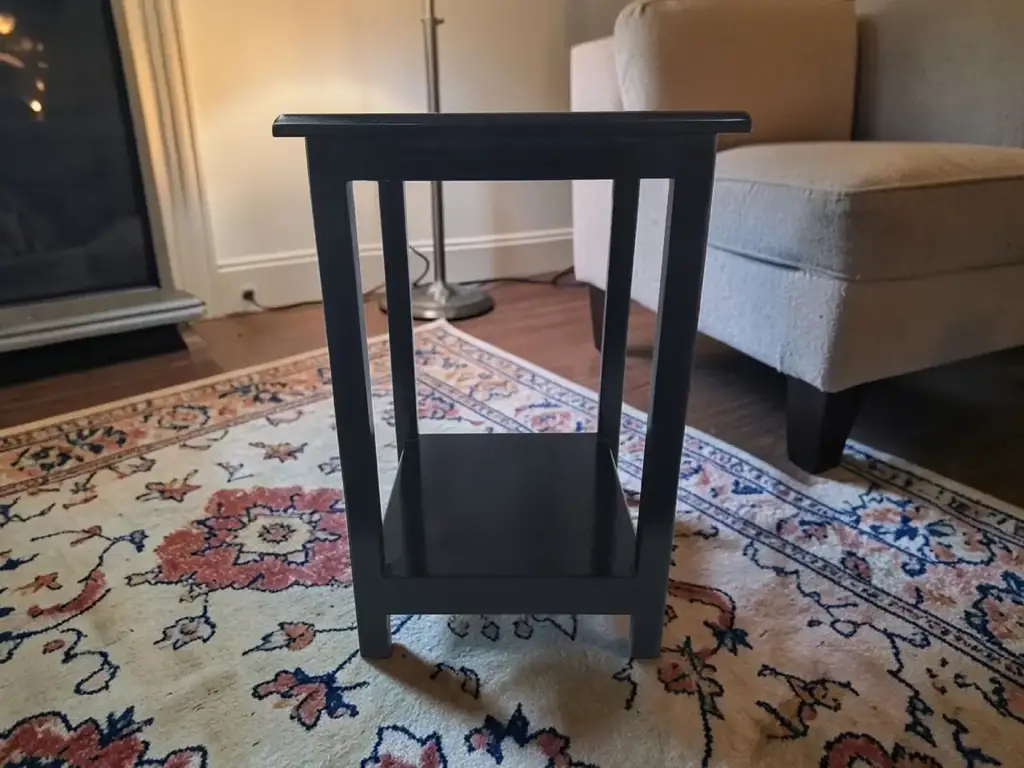 2-Tier Black Side Table