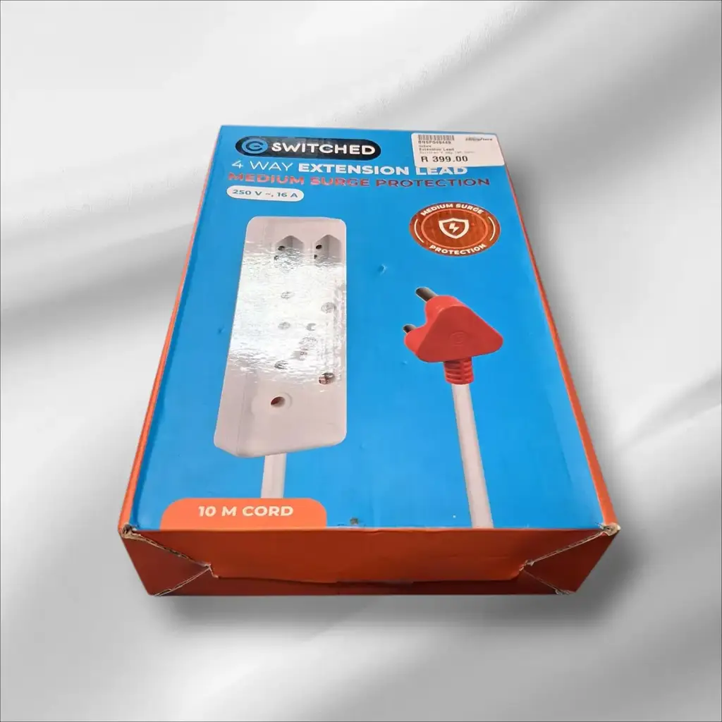 Switched 4‑Way Extension Lead (Medium Surge Protection)