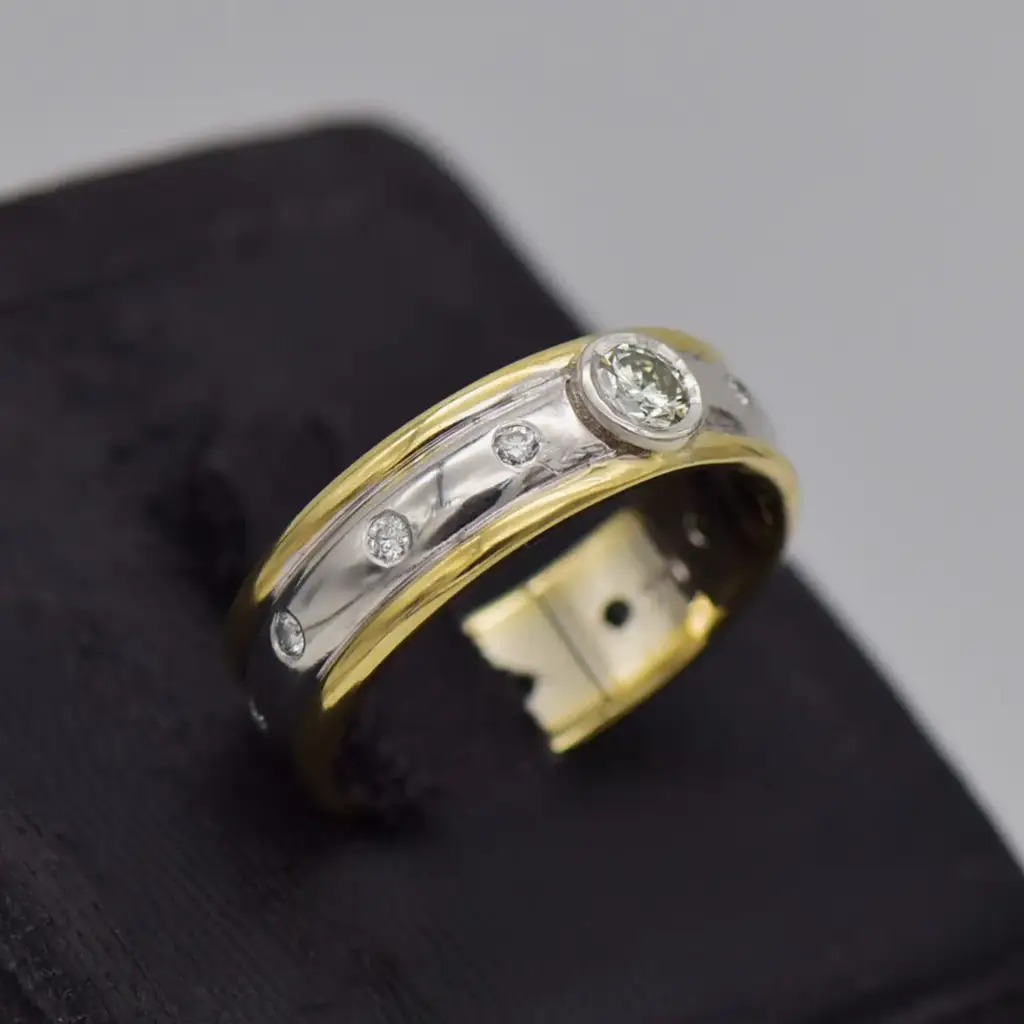 14ct Two Tone Gold Engagement Ring - View 2