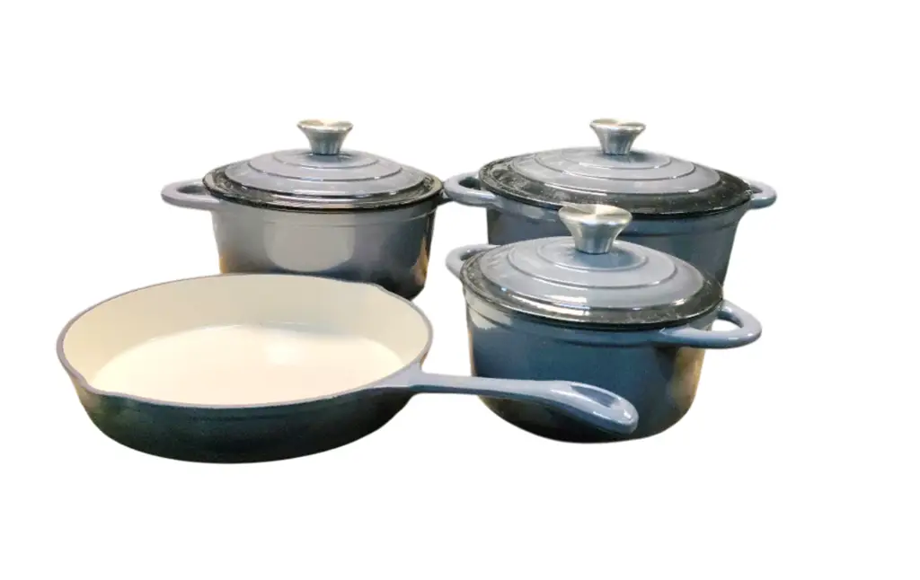 Leopard 7-Piece Enameled Cast Iron Cookware Set