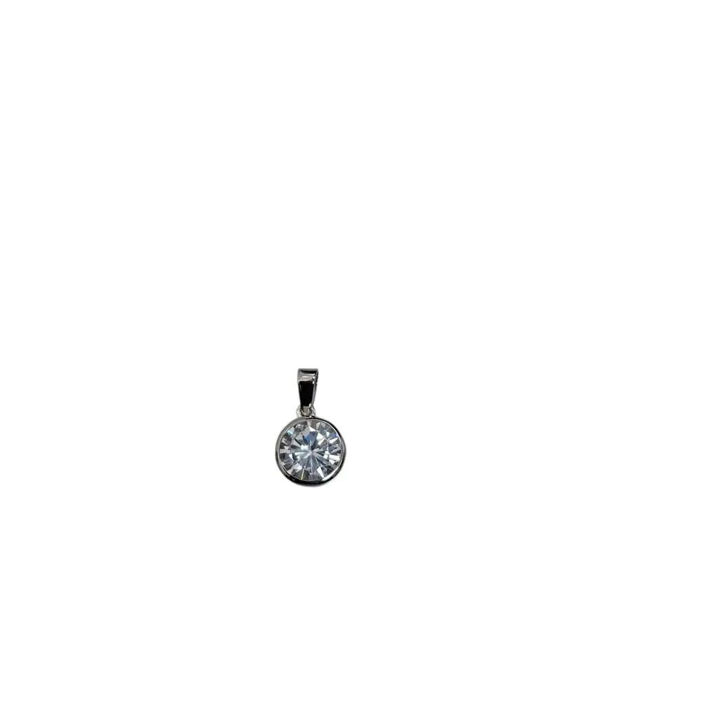 Sterling Silver Cubic Zirconia Tube Pendant