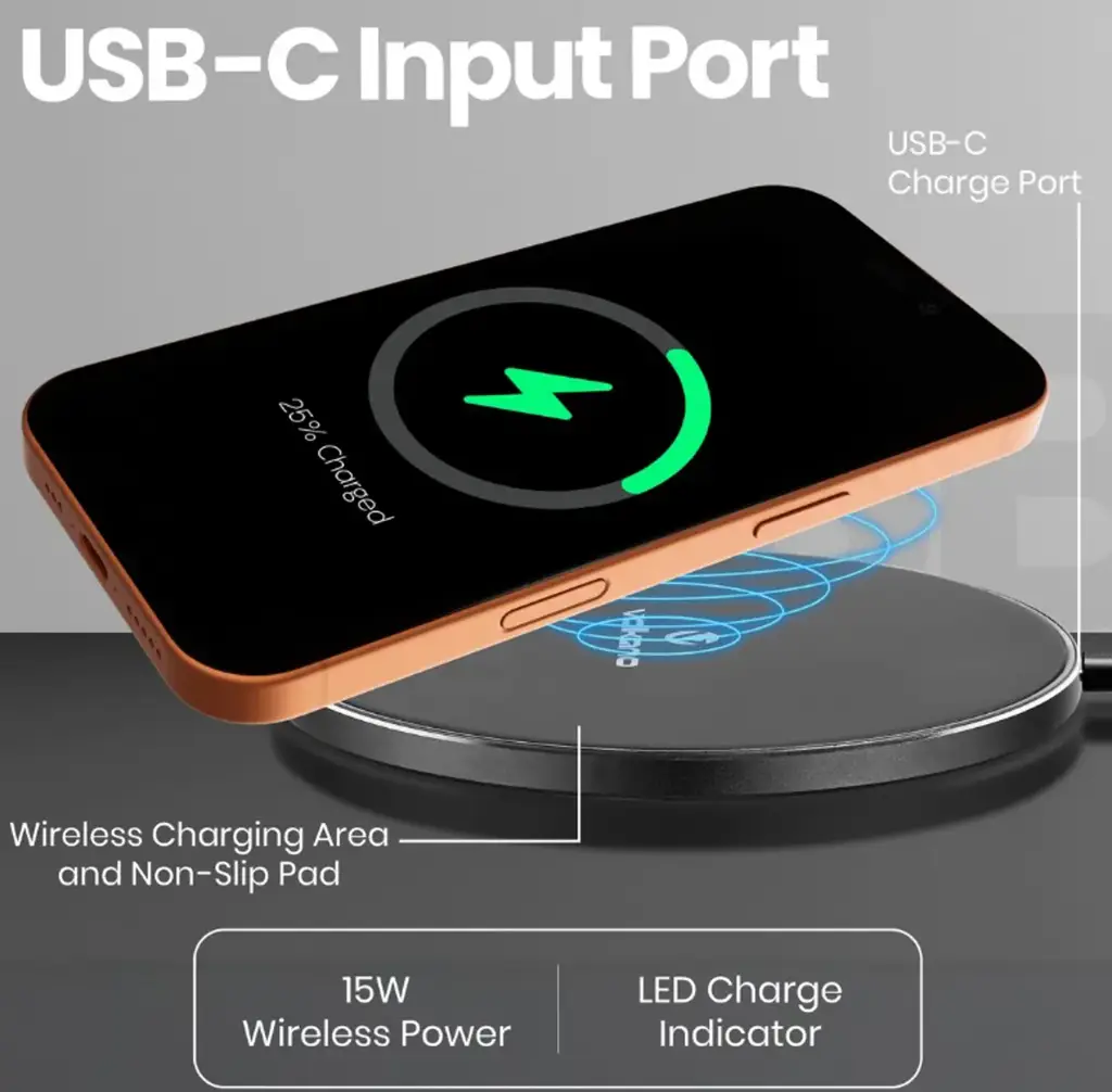 Volkano Deft Wireless Phone Charger Pad (Vk-8042-Bk) - View 2