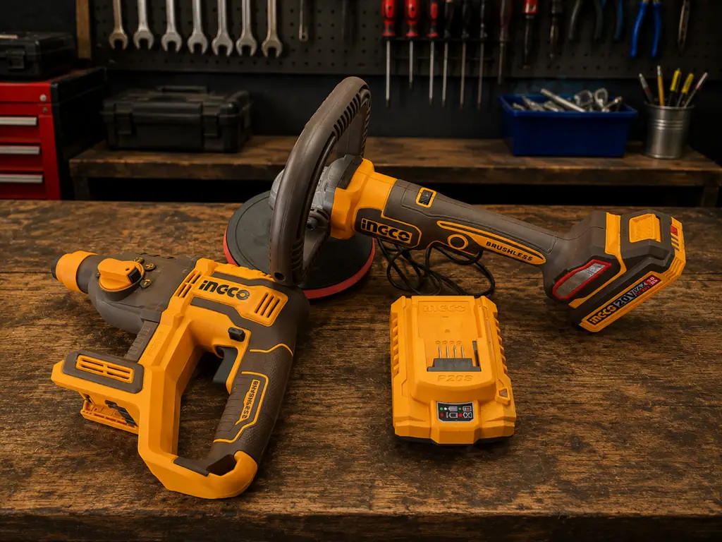🔨 Ingco 20V Brushless Cordless Tool Combo Kit (Crhli20208 & Apli2018) – Second Hand