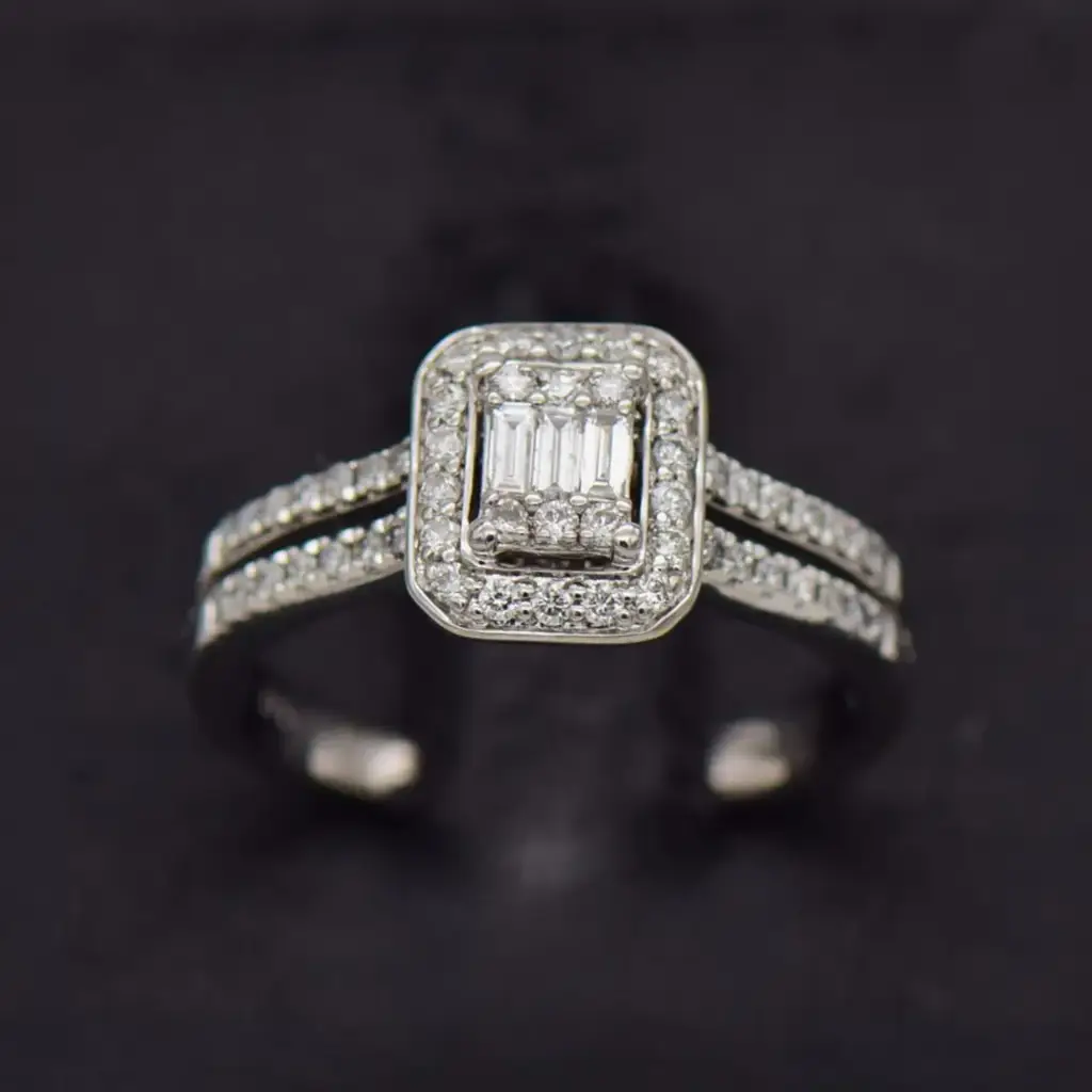 9ct White Gold Engagement Ring - View 2