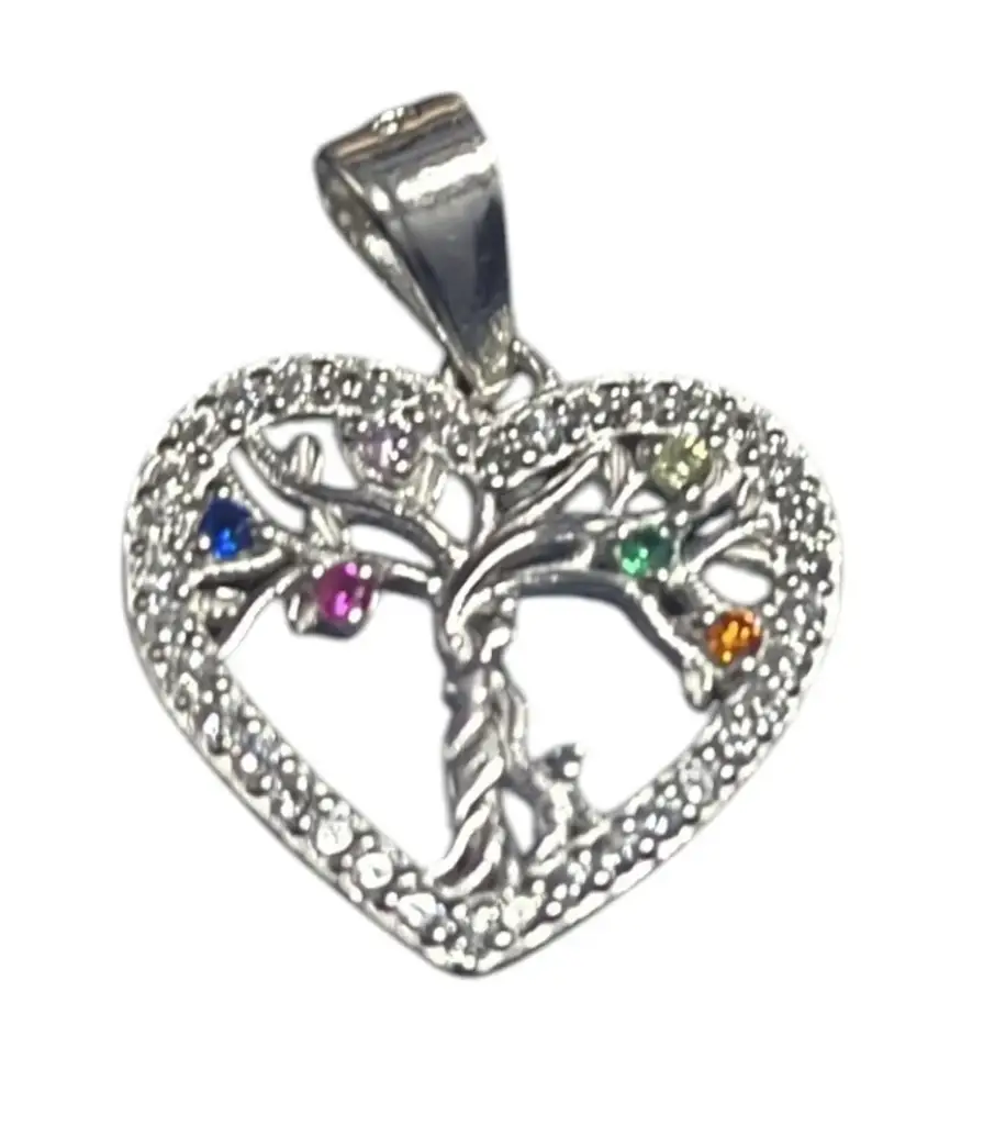 925 Sterling Silver Heart Tree Of Life Pendant