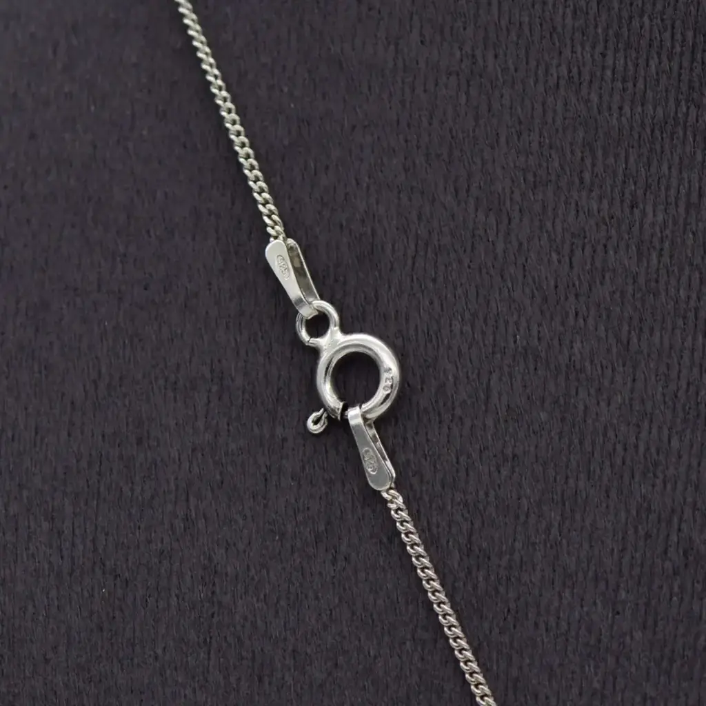 Silver-925 Chain Curb-Link & Pendant - View 4