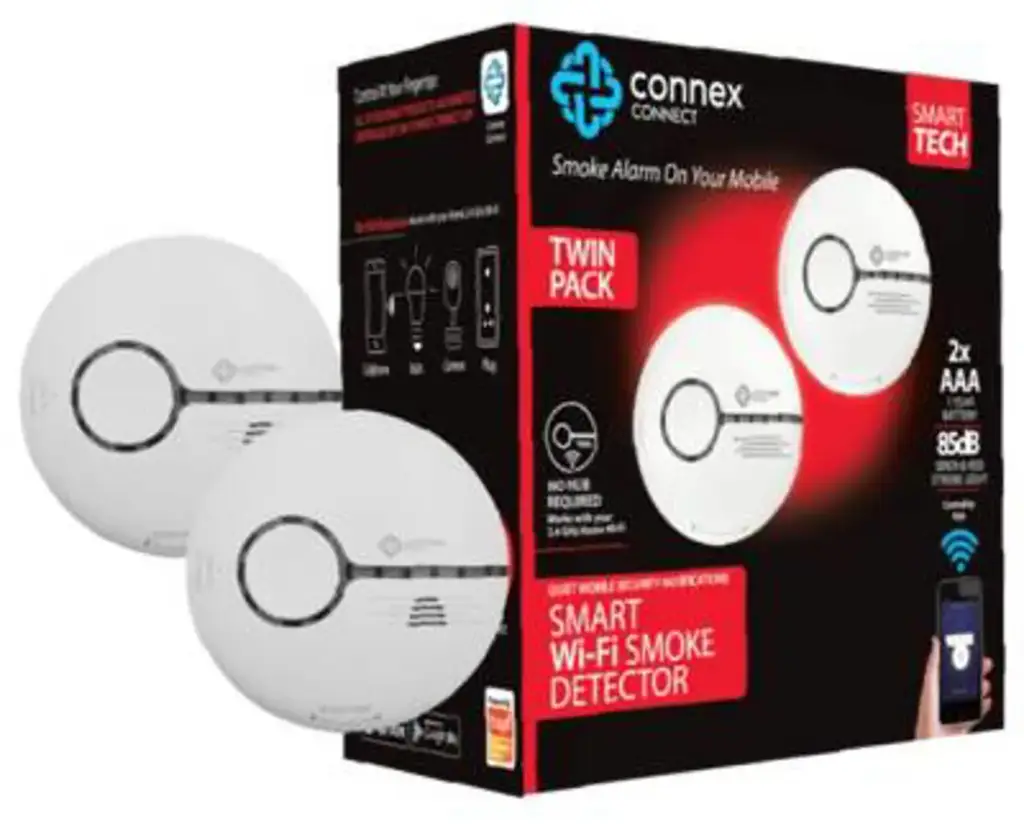 Connex Smart Wi-Fi Smoke Detector Alarm Twin Pack