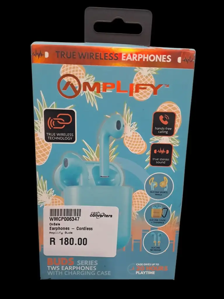 Amplify Buds Series True Wireless Earphones With Silicone Accessories, Blue/Orange