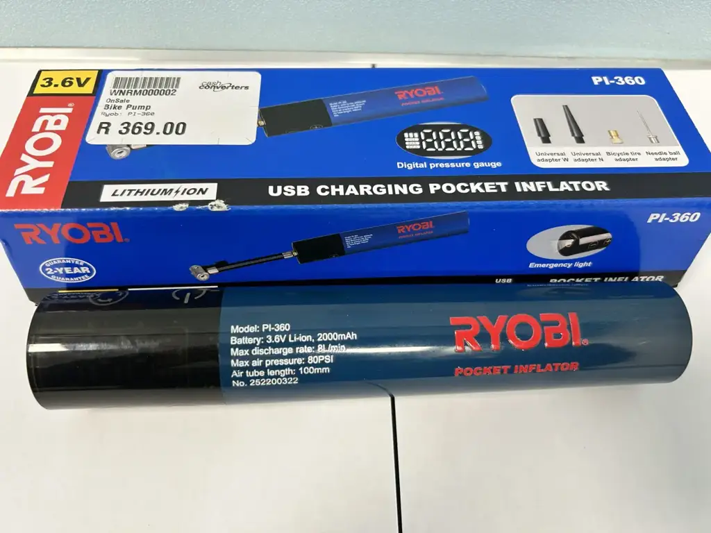 Ryobi Pi-360 Usb Charging Pocket Inflator - View 2