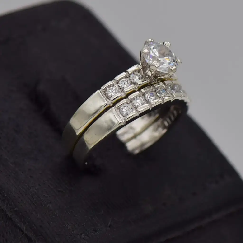 Silver-925 Wedding Ring Twin-Set - View 2
