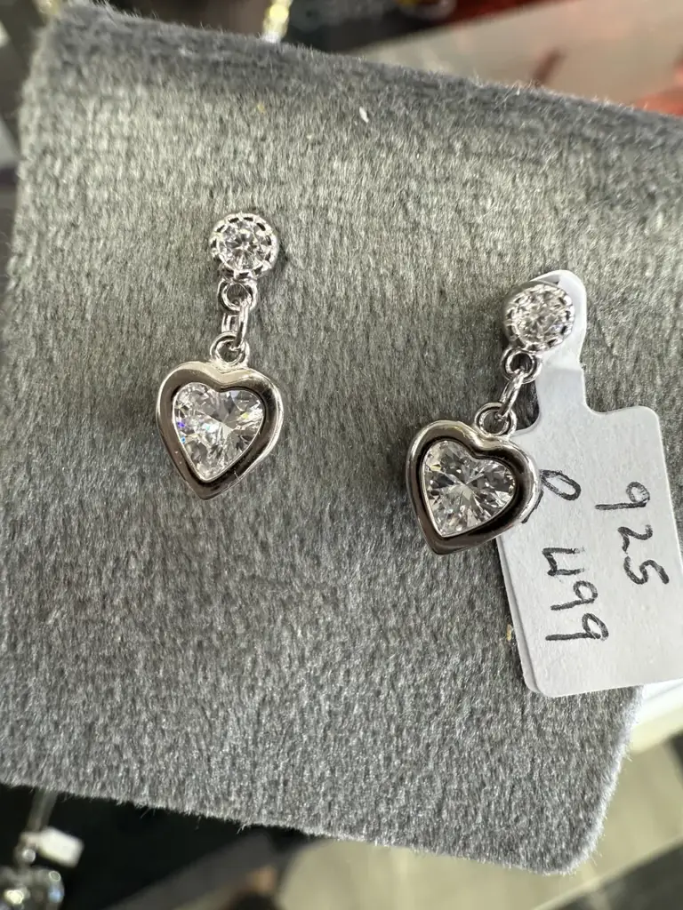 925 Heart Earrings
