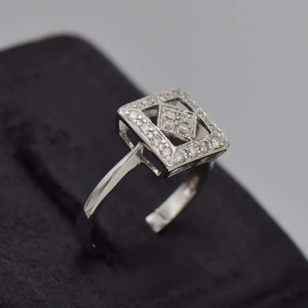 18ct White Gold Dress Ring - View 2