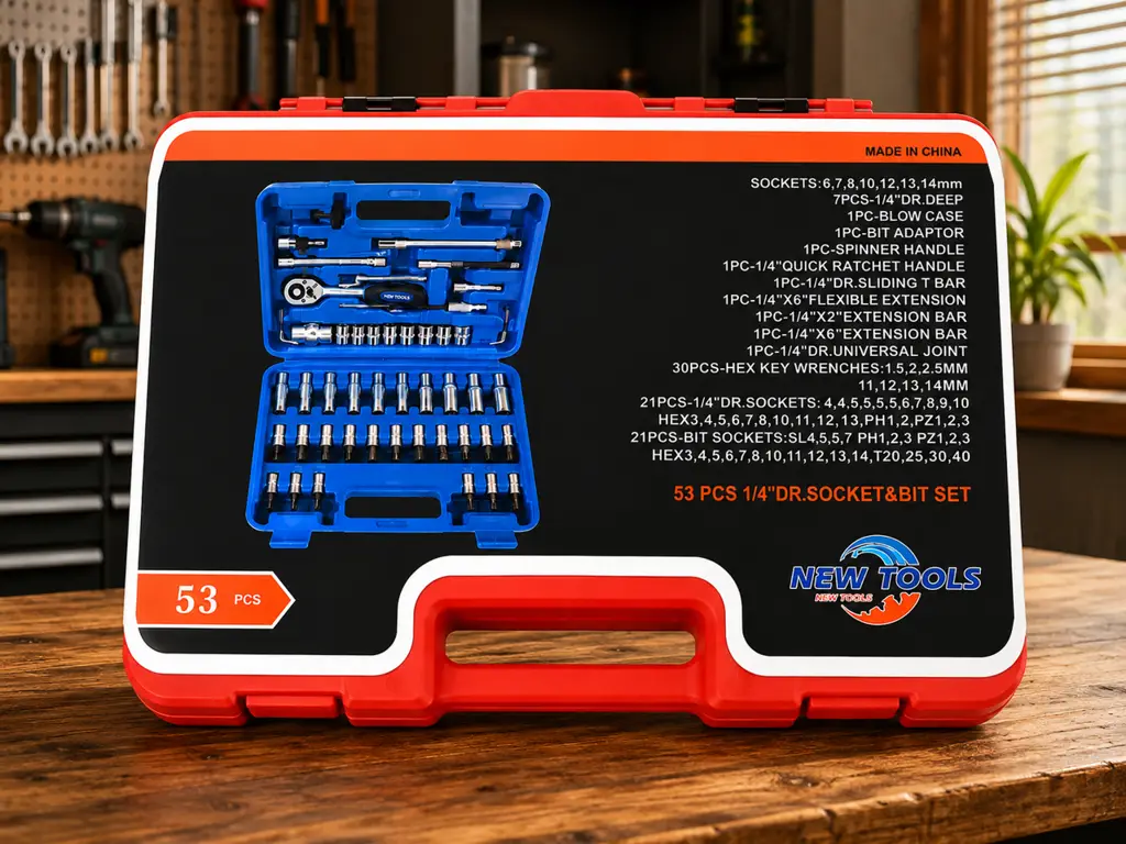 New Tools 53-Piece 1/4" Drive Socket & Bit Set