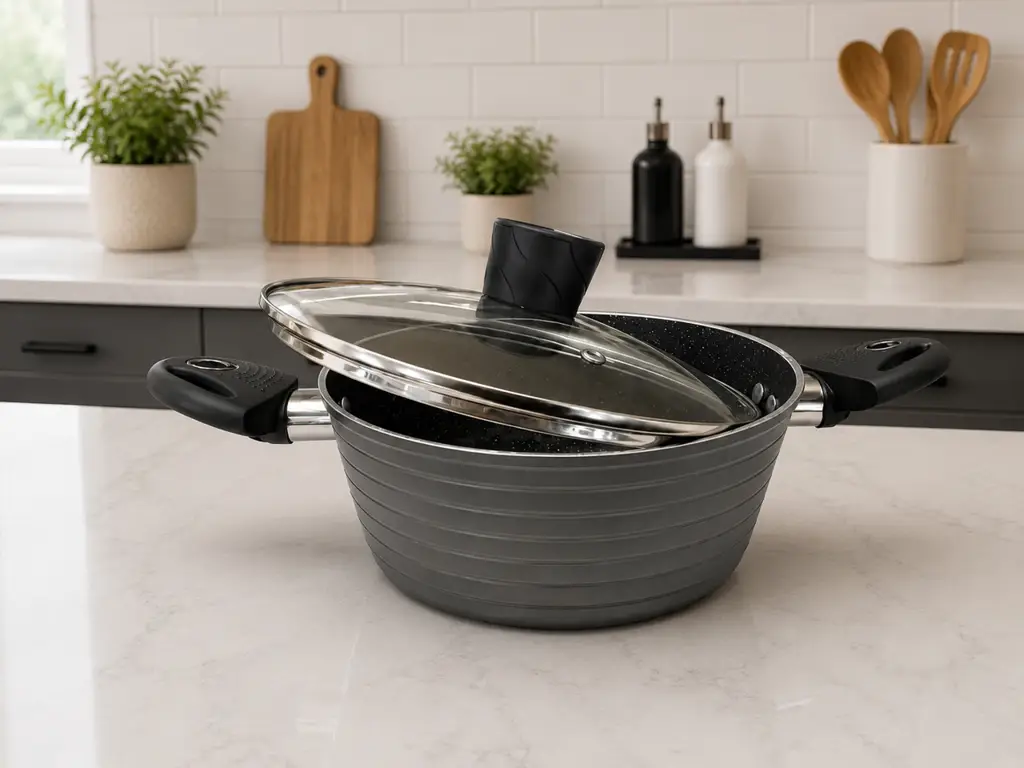 20Cm Cooking Pot Spba-3484 | Non-Stick Pot With Glass Lid