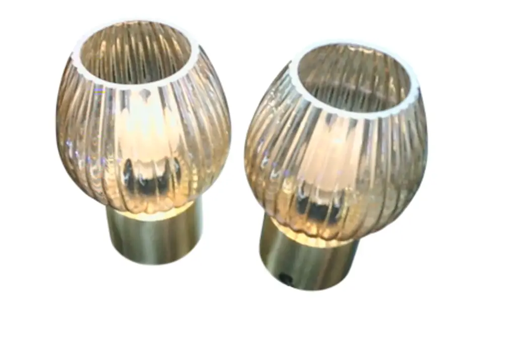 Amber Glass Pod Shade Table Lamp