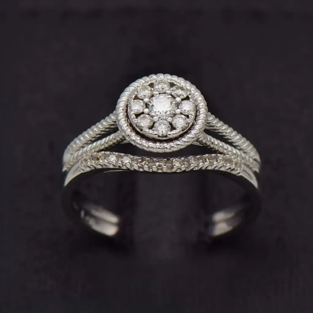 9ct White Gold Wedding Ring Twin Set