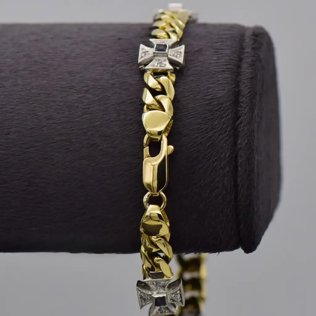 9ct Two Tone Gold Bracelet Fancy-Link - View 2