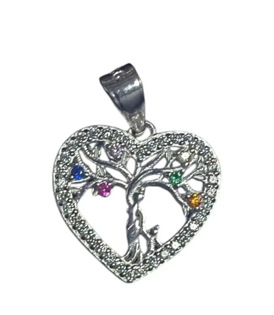 925 Sterling Silver Heart Tree Of Life Pendant - View 4