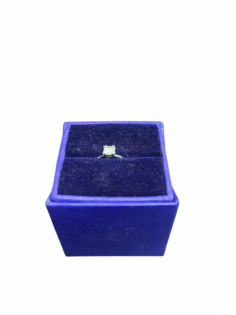 Silver Swarovski Square Cut Ring - View 2