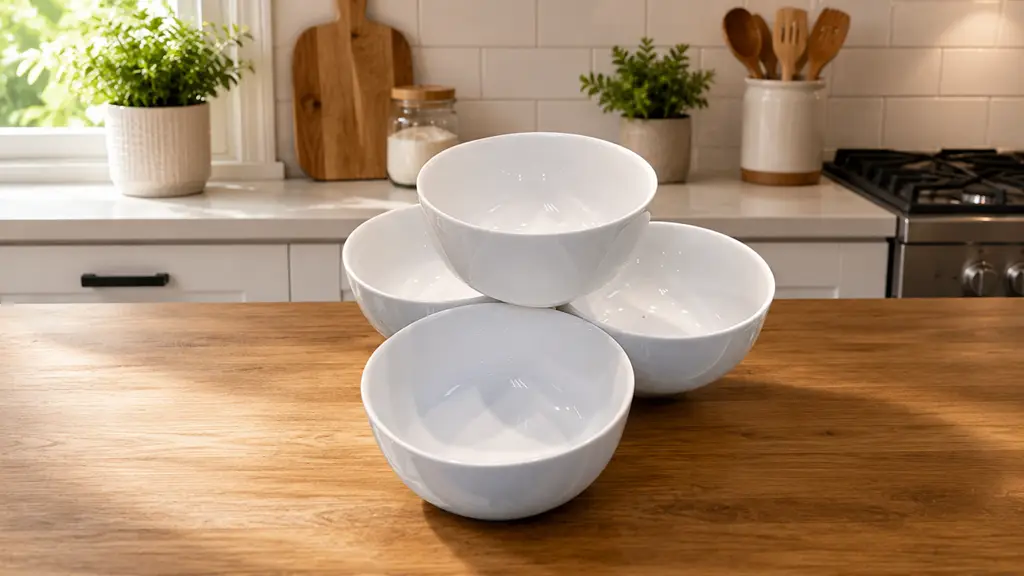 5.5" White Porcelain Bowls – Set Of 4 – Second Hand