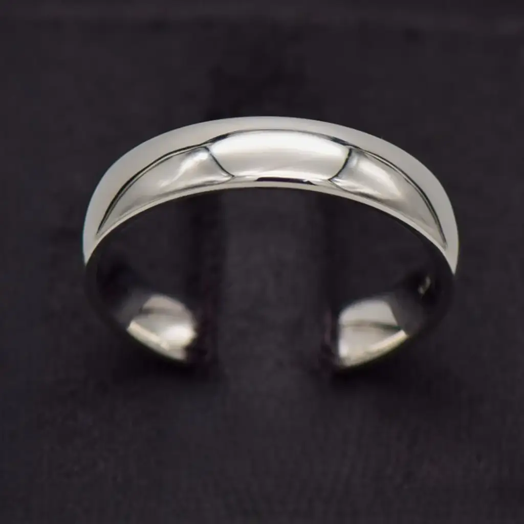 9ct White Gold Wedding Band Plain
