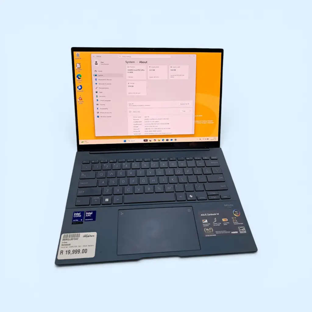 Asus Zenbook 14 Ux3405ca Core Ultra 9 285H Ram 32Gb 1Tb Ssd Laptop