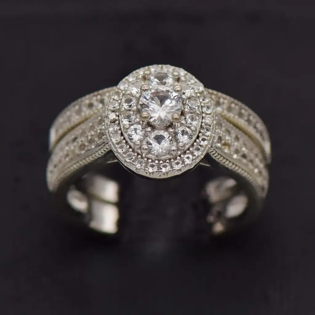 Silver-925 Wedding Ring Twin-Set