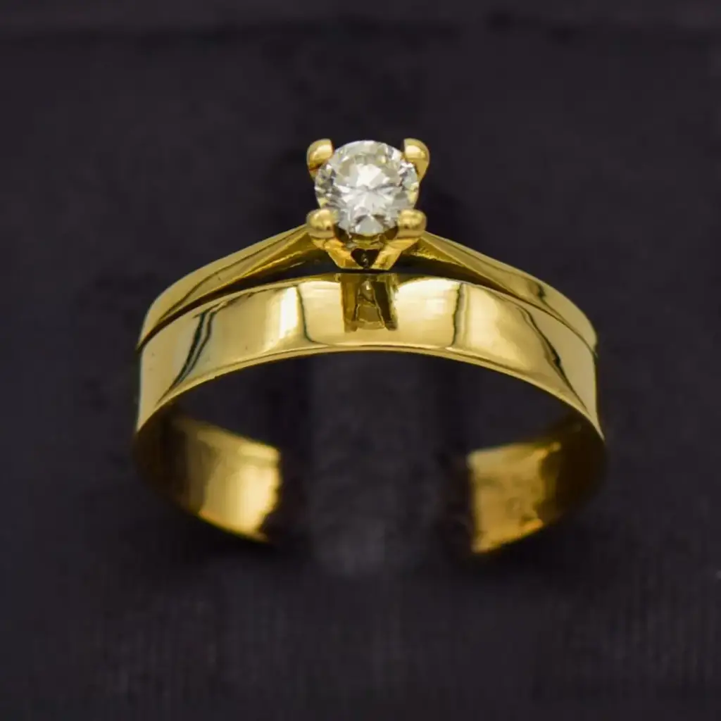 18ct Yellow Gold Wedding Ring Twin Set