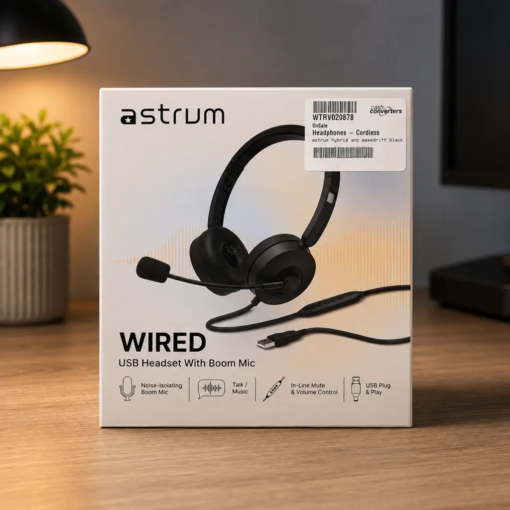 Astrum Hybrid Anc Easedrift Black Headphones