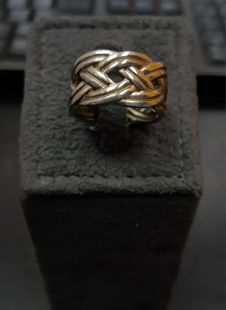 Bold 925 Sterling Silver Woven Braided Statement Ring - View 2