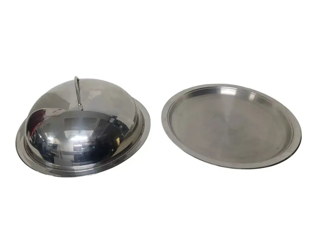 Amc Silver Serving Platter & Dome