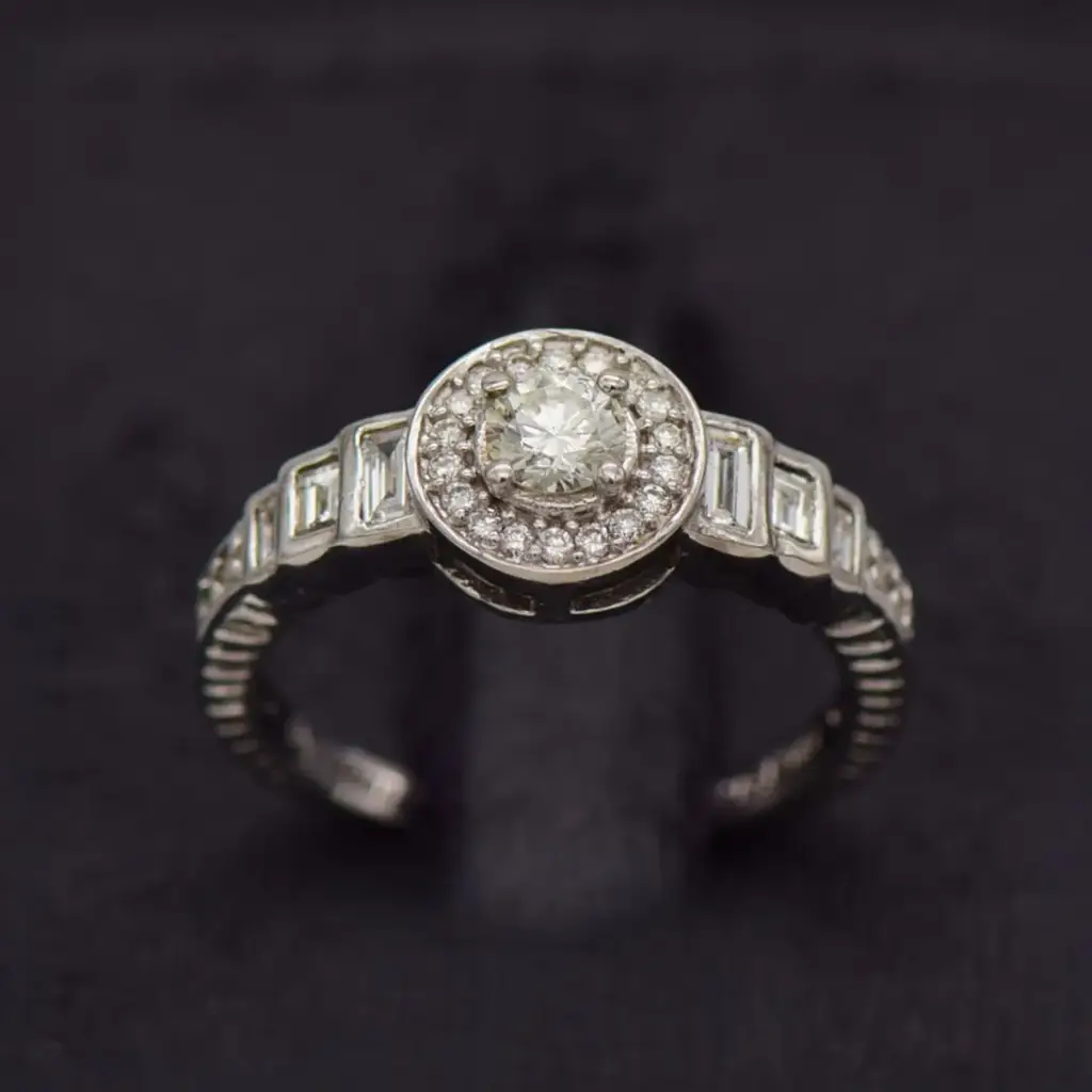 18ct White Gold Engagement Ring - View 2