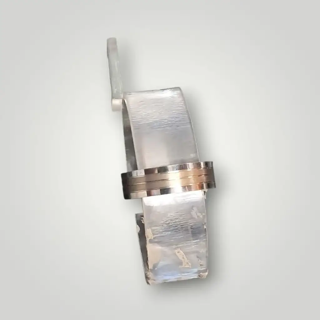 925 Sterling Silver Men’S Dual-Tone Triple Band Ring
